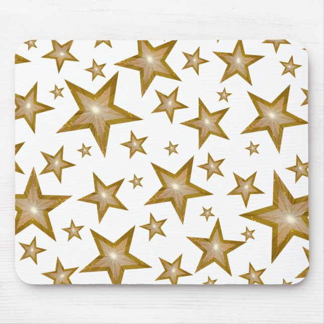 Gold Stars Mousepad weiß (Vorne)