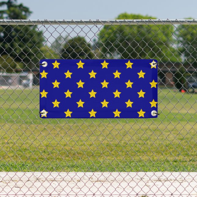 Gold Stars Muster, Navy Blue, Exklusiv Banner (Insitu)
