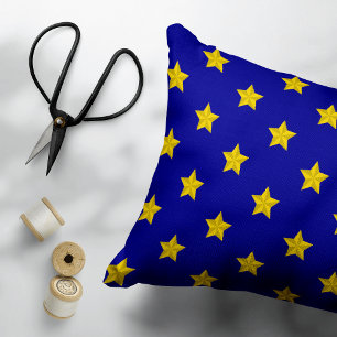 Gold Stars Muster, Navy Blue, Exklusiv Dekokissen