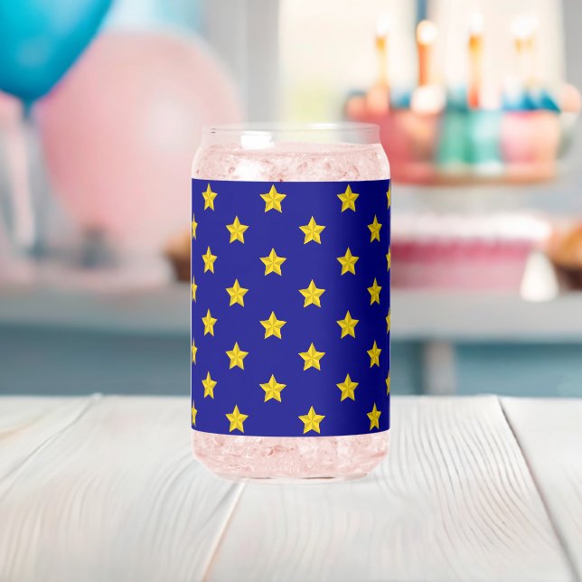 Gold Stars Muster, Navy Blue, Exklusiv Dosenglas (Insitu (Baby Party))