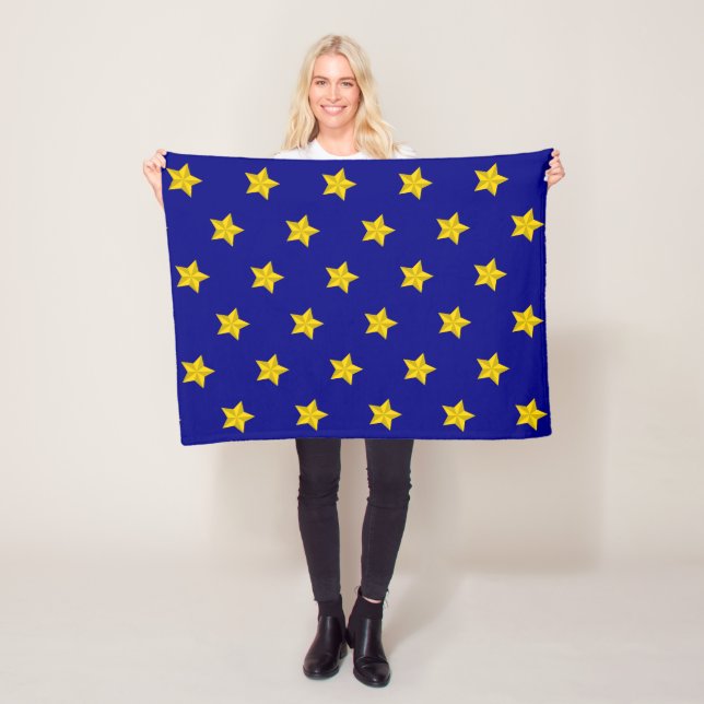 Gold Stars Muster, Navy Blue, Exklusiv Fleecedecke (Beispiel)