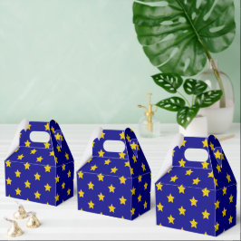 Gold Stars Muster, Navy Blue, Exklusiv Geschenkschachtel