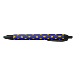 Gold Stars Muster, Navy Blue, Exklusiv Kugelschreiber