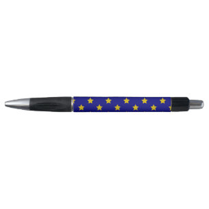 Gold Stars Muster, Navy Blue, Exklusiv Kugelschreiber