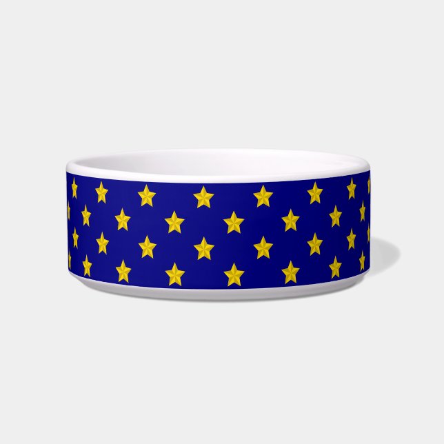 Gold Stars Muster, Navy Blue, Exklusiv Napf (Vorderseite)