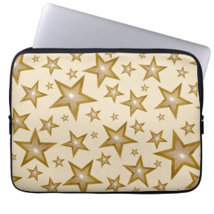 "Gold" Stars Neopren Notebook-Ärmel 13" Creme Laptopschutzhülle