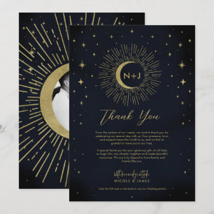Gold Stars Night Celestial Sunburst Moon Vielen Da Einladung