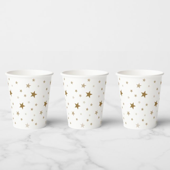 Gold Stars Paper Cups Pappbecher (Multi)
