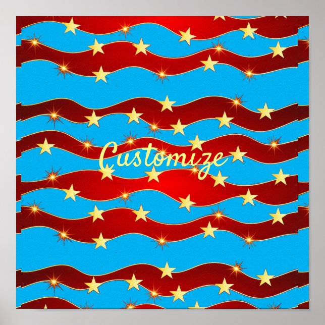 Gold Stars Patriotic Sky Thunder_Cove Poster (Vorne)