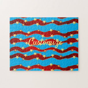 Gold Stars Patriotic Sky Thunder_Cove Puzzle