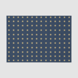 Gold Stars Pattern auf Navy Blue Seidenpapier