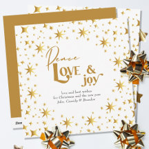 Gold Stars Peace Liebe und Joy Simple Elegant