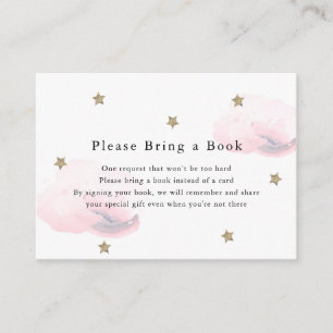 Gold Stars & Rosa Wolken Bitte eine Book Card mitb Begleitkarte