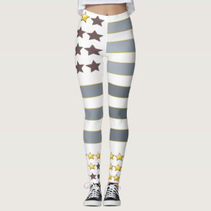 Gold Stars Silberstreifen Leggings