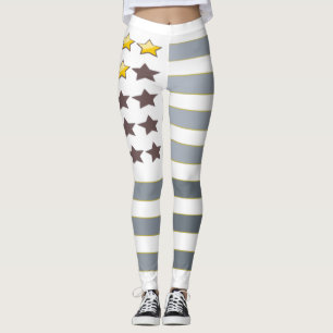 Gold Stars Silberstreifen Leggings