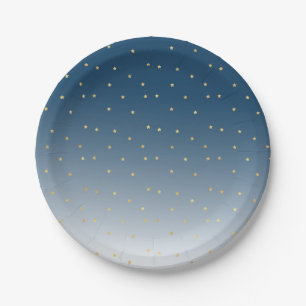 Gold Stars Sky Shine Bright Ombre Pappteller