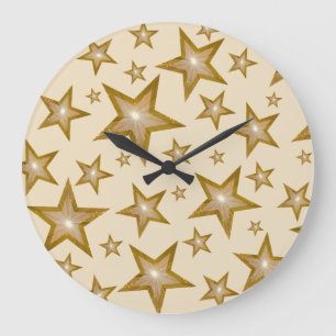 "Gold" Stars Uhr rund um die Uhr