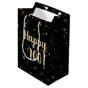 Gold Stars und Dots 100. Geburtstag Mittlere Gesch Geschenktüte