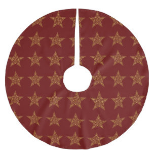 Gold Stars Weihnachtsbaumrock Polyester Weihnachtsbaumdecke