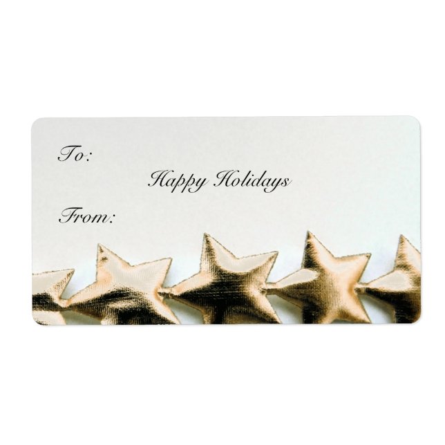 Gold Stars Weihnachtsgeschenk-Tag (Vorne)