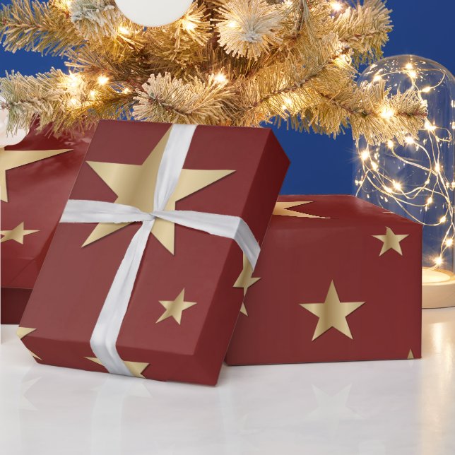 Gold Stars Wrapping Paper Geschenkpapier (Feiertage)