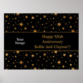 Gold Stars zum Jubiläum von Nachrichten/Fotos Poster