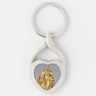 Gold Statue Heart Keychain Schlüsselanhänger