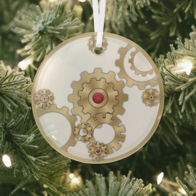 Gold Steampunk Keramik Ornament Aus Glas (InSitu)