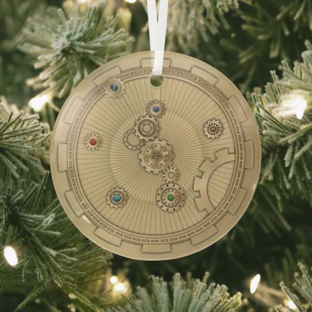 Gold Steampunk Keramik Ornament Aus Glas (InSitu)
