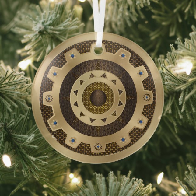 Gold Steampunk Keramik Ornament Aus Glas (InSitu)
