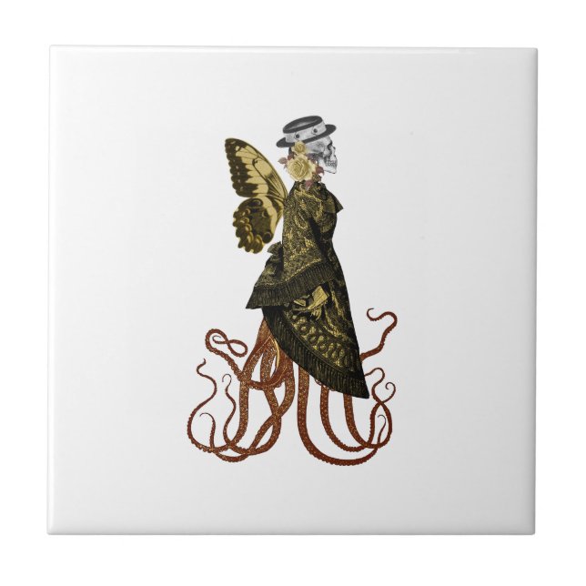 Gold SteamPunk Serie Design 5 Fliese (Vorderseite)