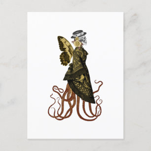 Gold SteamPunk Serie Design 5 Postkarte