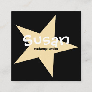 Gold Stern auf schwarz Quadratische Visitenkarte