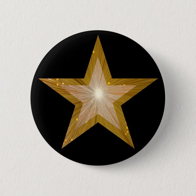 "Gold" Stern-Knopfschwarzes Button (Vorderseite)