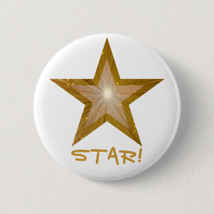 "Gold" Stern "STERN!" Knopfweiß Button