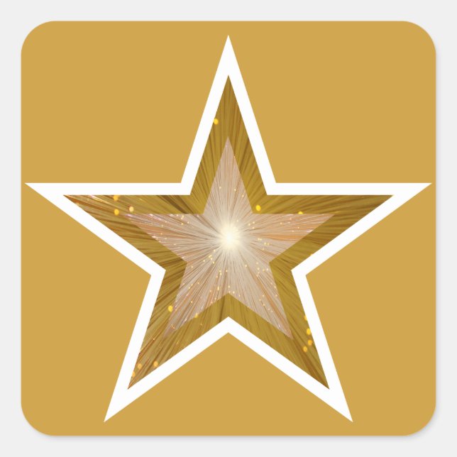 "Gold"-Sternchen-Aufkleber gelb Quadratischer Aufkleber (Vorderseite)