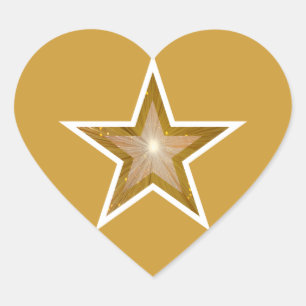 "Gold" Sternherz-Aufklebergelb Herz-Aufkleber