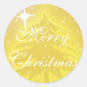 Gold Sticker Gold Weihnachtsbaum mit Sternen