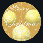 Gold Sticker Gold Weihnachtsschmuck mit Sternen<br><div class="desc">3 Gold Weihnachtsschmuck Sticker Designs von Sandra</div>