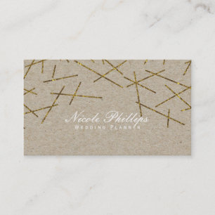 Gold Sticks Confetti Moderne Natural Business Card Visitenkarte