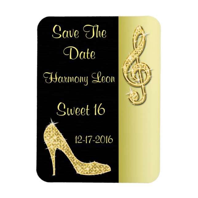 Gold Stiletto & Treble Cleft 16. Magnet (Vertikal)
