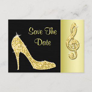 Gold Stiletto & Treble Cleft 50. Save The Date