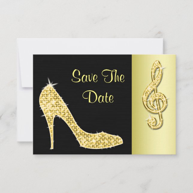 Gold Stiletto & Treble Cleft 65. Save the Date (Vorderseite)