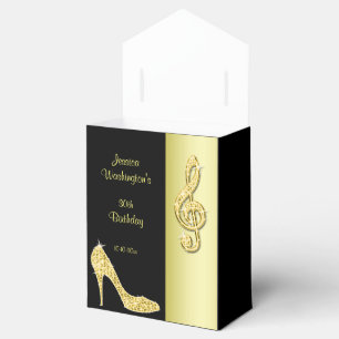 Gold Stiletto & Treble Cleft Geburtstag Geschenkschachtel
