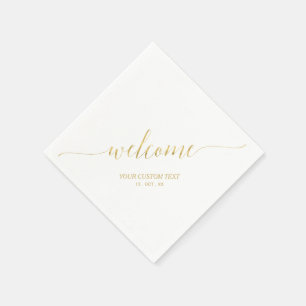 Gold Stilvolles Begrüßungs-Begrüßungs-Party Serviette