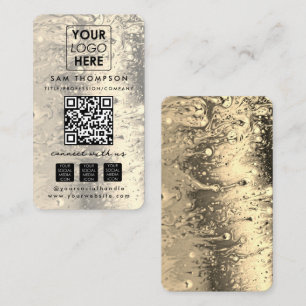Gold Stone Verbinde dich mit uns Social Media QR C Visitenkarte