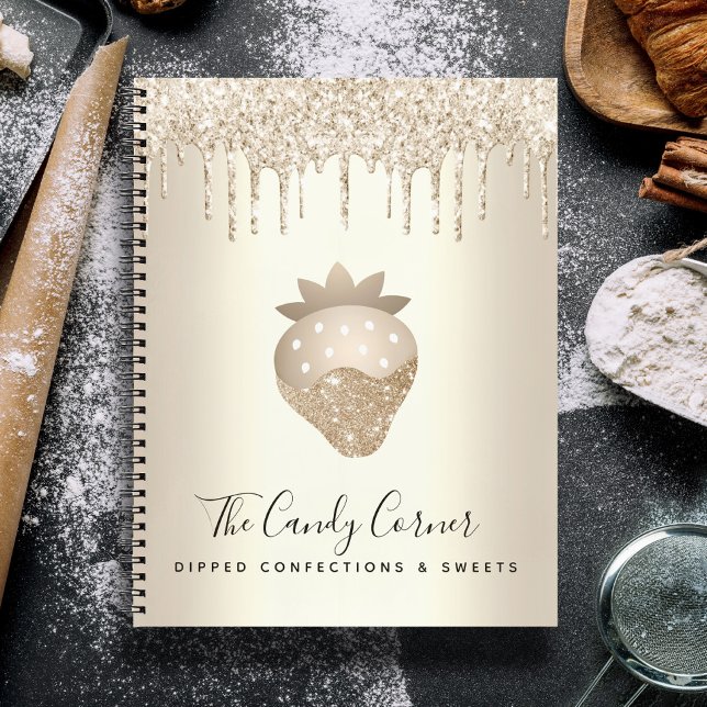Gold Strawberry Glitzer Tropfen Confection Süßigke Notizbuch (Von Creator hochgeladen)