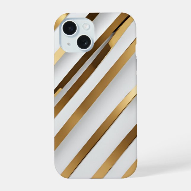 Gold Streifen Apple iPhone 15 Telefonfälle iPhone 15 Hülle (Rückseite)