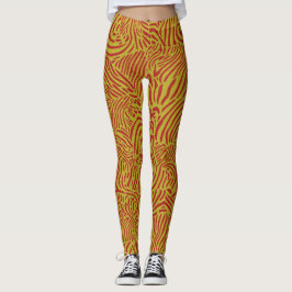 Gold Streifen und Orange Zebra Design Leggings