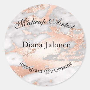 Gold Strikes Marmor Beauty Shop Rose Wellness-Cent Runder Aufkleber